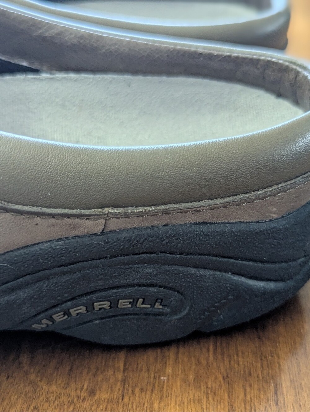 Merrell Shoes Womens 7 Jungle Primo Moc Mules stone Leather Round Toe Casual - Picture 9 of 10